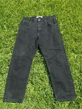 Vintage Wrangler Men's Black Straight Jeans Clean Classic Denim Size 33x30